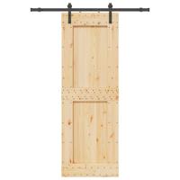 Schuifdeur met beslag 80x210 cm massief grenenhout