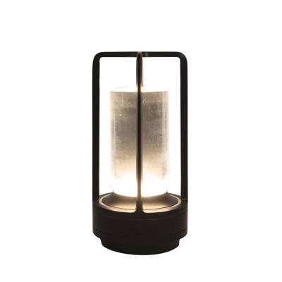 Tafellamp oplaadbaar 9x18 cm zwart - Annas collection