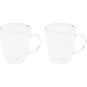 Set van 2x dubbelwandige koffieglazen / cappuccino glazen 270 ml