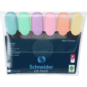 Schneider markeerstift Job 150, etui van 6 stuks in geassorteerde pastelkleuren