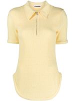 Jil Sander polo gauffré à col zippé - Jaune