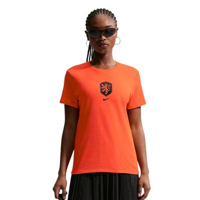 Nike Nederland Crest T-Shirt 2026-2028 Dames Oranje Zwart