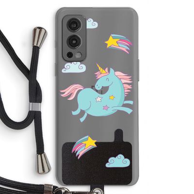 Vliegende eenhoorn: OnePlus Nord 2 5G Transparant Hoesje met koord