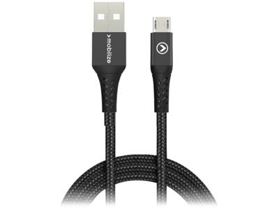 Mobilize Mobilize Strong Nylon Cable USB to Micro USB 2m. 12W Black