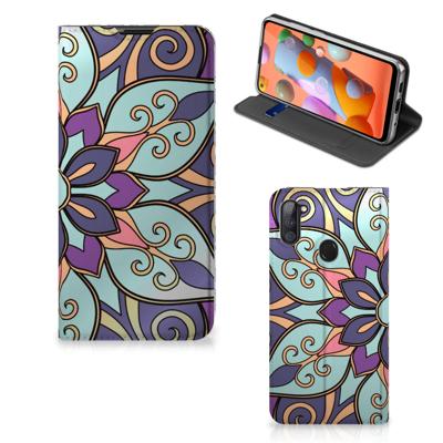 Samsung Galaxy M11 | A11 Smart Cover Purple Flower