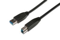 Digitus USB-kabel USB 3.2 Gen1 (USB 3.0 / USB 3.1 Gen1) USB-A stekker, USB-B stekker 1.80 m Zwart Rond, Afgeschermd (drievoudig) AK-300115-018-S