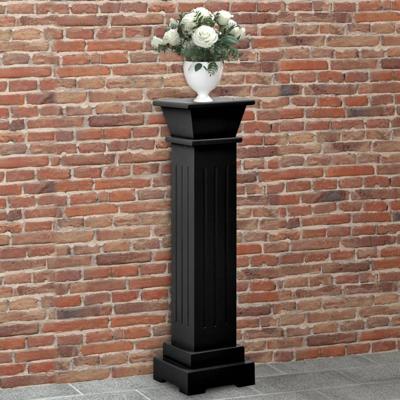 VidaXL Plantenstandaard klassieke zuil vierkant 17x17x66 cm mdf zwart