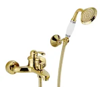Luxe Gouden Badkraan met Kristalaccenten Luxe Gouden Badkraan met Kristalaccenten