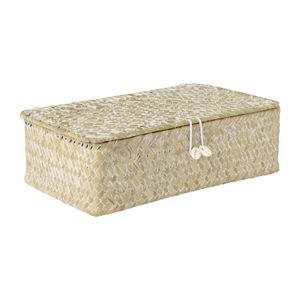 Tissuebox zeegras - naturel - 13x14x14 cm