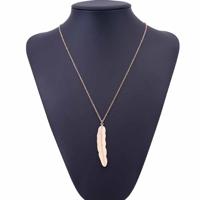 Vintage lange ketting sieraden eenvoudig Feather hanger Necklaces(Gold)