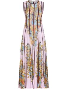 ETRO robe longue en maille à fleurs - Rose