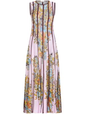 ETRO robe longue en maille à fleurs - Rose