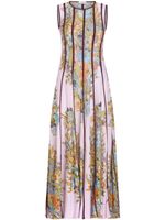 ETRO robe longue en maille à fleurs - Rose