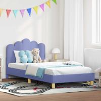 Peuterbedframe met hoofdbord Jeans Blauw 80 x 200 cm Stof
