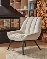 Kave Home Fauteuil Marlina Bouclé - Wit - thumbnail