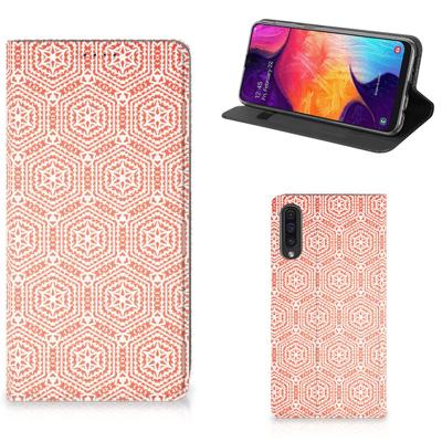 Samsung Galaxy A50 | Hoesje met Magneet | Pattern Orange