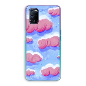 Roze wolken met vogels: Oppo A52 Transparant Hoesje
