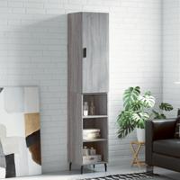 Hoge kast 34,5x34x180 cm bewerkt hout grijs sonoma eikenkleurig