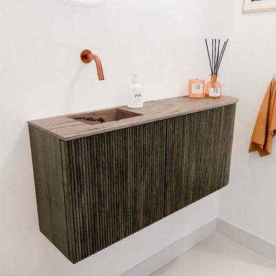 Toiletmeubel Mondiaz Joya Dlux | 91.6 cm | Meubelkleur Shadow | Faye wastafel Arena Wasbak Links | Zonder kraangat(en)