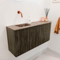 Toiletmeubel Mondiaz Joya Dlux | 91.6 cm | Meubelkleur Shadow | Faye wastafel Arena Wasbak Links | Zonder kraangat(en)