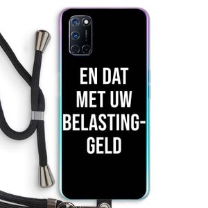 Belastinggeld - Zwart: Oppo A92 Transparant Hoesje met koord