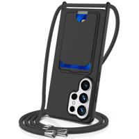 Casety Samsung Galaxy S26 Ultra - Telefoonhoes met koord en kaarthouder - Zwart