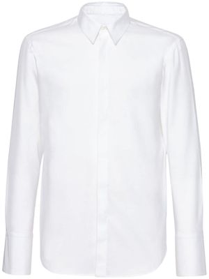 Ferragamo chemise en popeline à fermeture dissimulée - Blanc