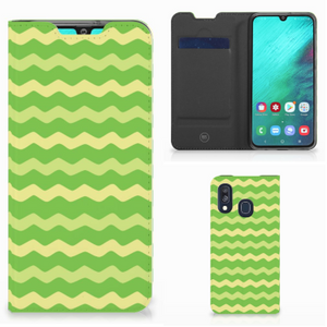 Samsung Galaxy A40 Hoesje met Magneet Waves Green