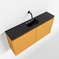 Toiletmeubel Mondiaz Ture | 100 cm | Meubelkleur Ocher | Eden wastafel Urban Midden | Zonder kraangat