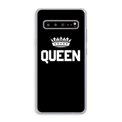 Queen zwart: Samsung Galaxy S10 5G Transparant Hoesje
