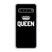 Queen zwart: Samsung Galaxy S10 5G Transparant Hoesje