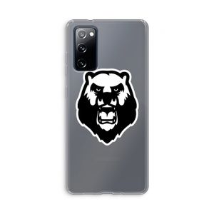 Angry Bear (white): Samsung Galaxy S20 FE / S20 FE 5G Transparant Hoesje
