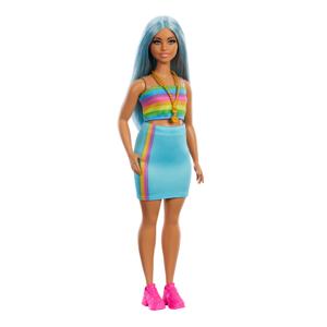 Mattel Fashionistas #218 - Rainbow top and teal skirt pop