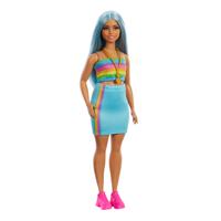 Mattel Fashionistas #218 - Rainbow top and teal skirt pop - thumbnail