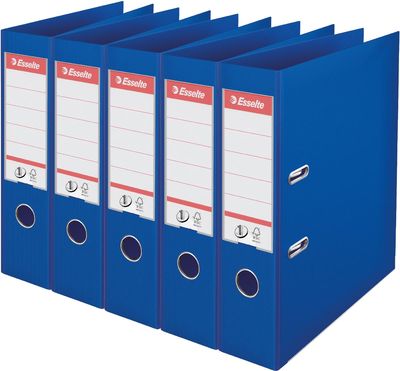 Esselte ordner Power N°1, rug van 7,5 cm, blauw, pak van 5 stuks