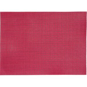 6x stuk Placemats rood gevlochten/geweven print 45 x 30 cm - Placemats