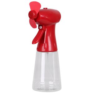 Ventilator/waterverstuiver voor in de hand - rood - verkoeling - 350 ml