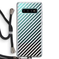 Strepen zwart-wit: Samsung Galaxy S10 Plus Transparant Hoesje met koord