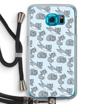 Poezen: Samsung Galaxy S6 Transparant Hoesje met koord