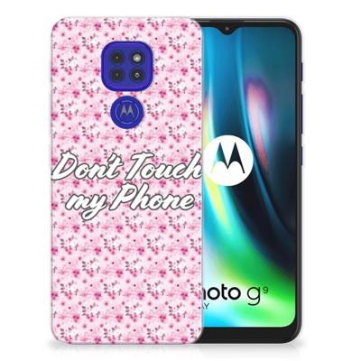 Motorola Moto G9 Play | E7 Plus Silicone-hoesje Flowers Pink DTMP Motorola Moto G9 Play | E7 Plus Silicone-hoesje Flowers Pink DTMP
