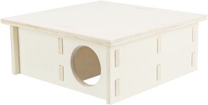 TRIXIE KNAAGDIERHUIS 4 KAMERS ONBEHANDELD HOUT NATUREL 25X25X10 CM