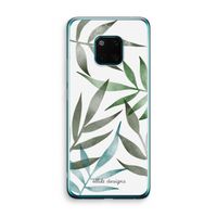 Tropical watercolor leaves: Huawei Mate 20 Pro Transparant Hoesje