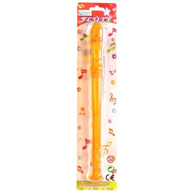 Speelgoed blokfluit voor kinderen - transparant oranje - kunststof - 32 cm