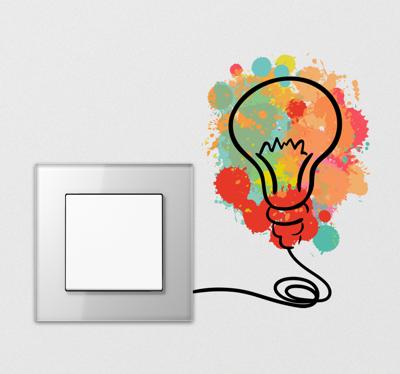 Schakelaarsticker gloeilamp vlekken