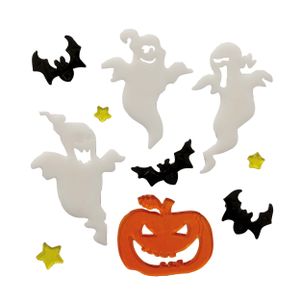 Horror raamstickers spoken/vleermuizen 20 x 25 cm - Halloween feest decoratie   -