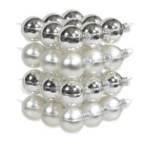 72x Zilveren glazen kerstballen 4 cm mat/glans