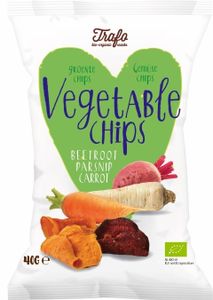 Nrafo Groentechips wortel pastinaak rode biet bio (40 gr)
