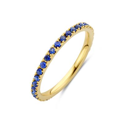 14k Geelgouden Ring met Saffier - 2 mm Breed