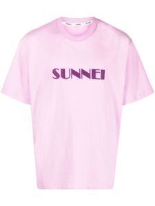 Sunnei t-shirt en coton à logo brodé - Rose