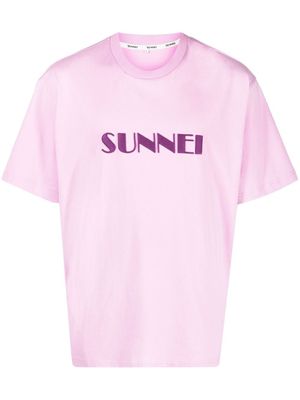 Sunnei t-shirt en coton à logo brodé - Rose